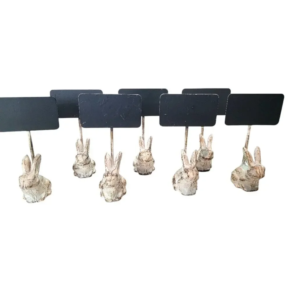 French Country Rabbit Place Card‎ Holder Set of 7 Cottagecore Farmhouse Table